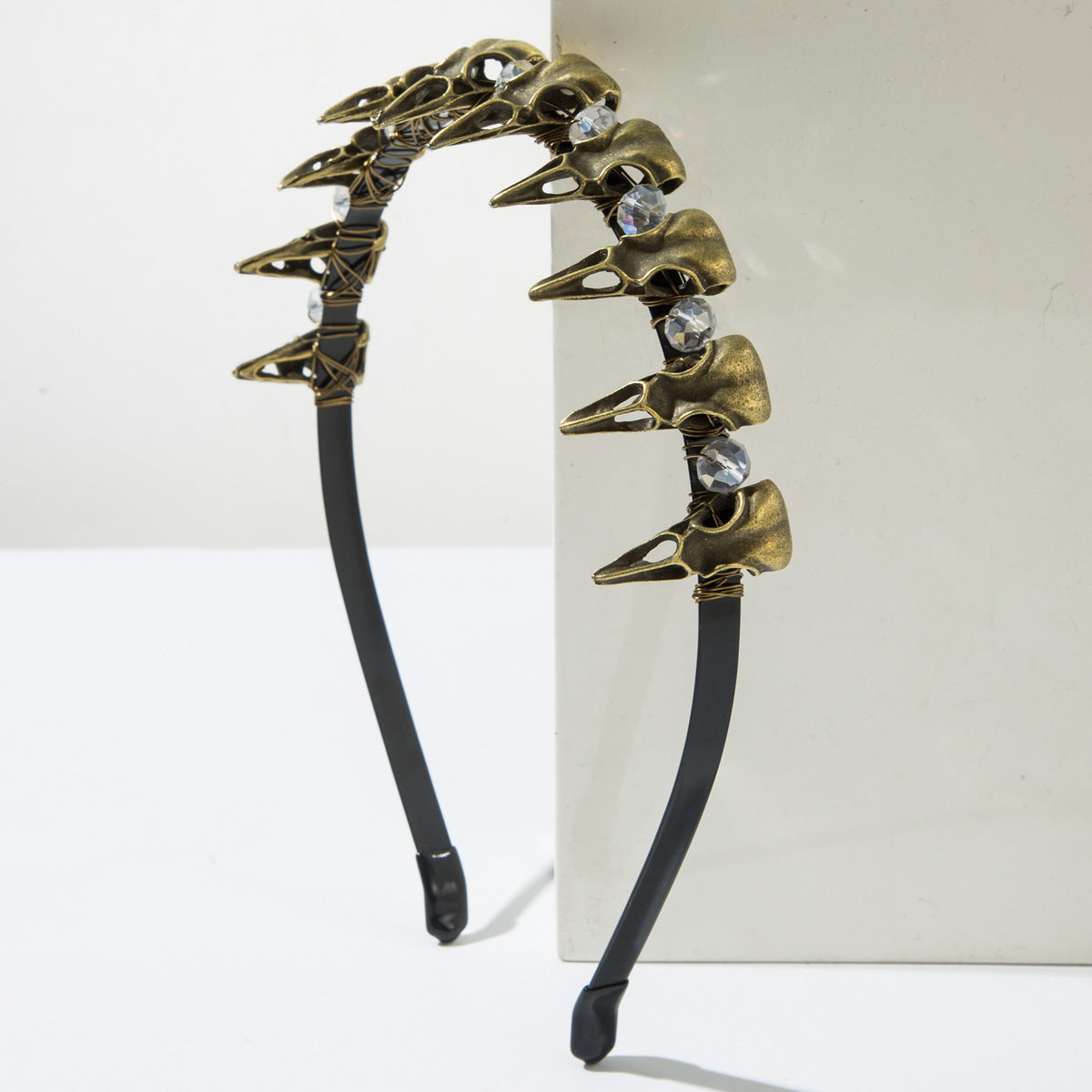 WholesaleNew Halloween Headband Hand-tied Alloy Crow Skull Hair Ornament